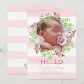 Premier Hello Photo Faire-part de naissance (Devant / Derrière)