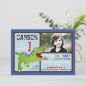 Premier invitation d'anniversaire de dinosaure (Debout devant)