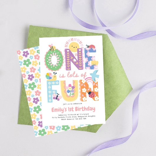 Premier Invitation d'anniversaire Fille, Un an c'e