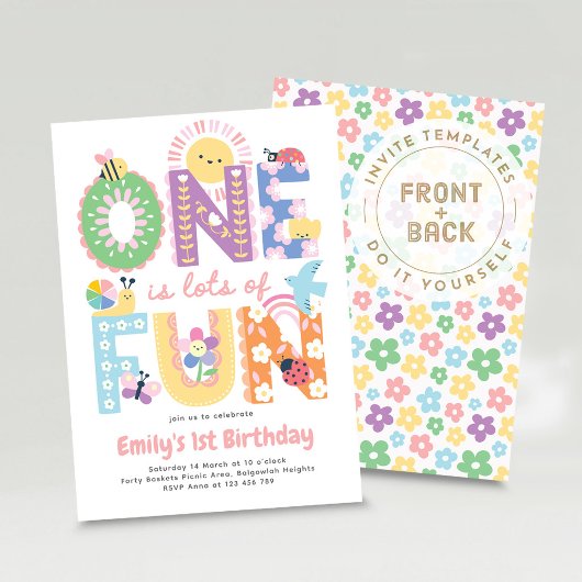 Premier Invitation d'anniversaire Fille, Un an c'e