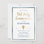 Premier Invitation de Communion - Elégant, Or Simp (Devant)