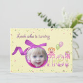 Premier Invitation de fête d'anniversaire (Debout devant)