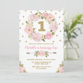Premier Invitation de fête d'anniversaire de la fl (Debout devant)