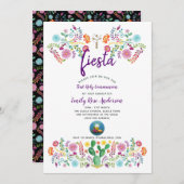 Premier Invitation de la Communion FIESTA garçon o (Devant / Derrière)