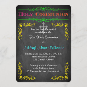 Premier invitation de sainte communion de tableau