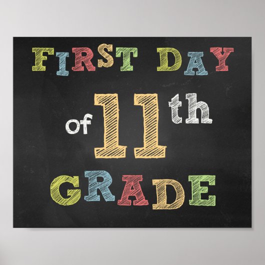 Premier jour de 11e année - tableau de bord (Devant)