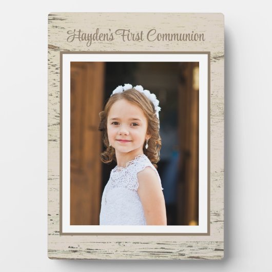 Premier jour de communion ! Plaque photo personnal (Devant)