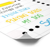 Premier Jour De L'École Maternelle Nom Date Poster (Coin)