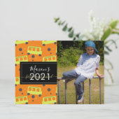 Premier jour de l'école Motif Script Carte photo (Debout devant)