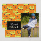 Premier jour de l'école Motif Script Carte photo (Devant / Derrière)