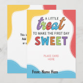 Premier Jour De L'École Titulaire De Carte Cadeau (Devant / Derrière)