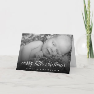 Premier joyeux petit carte photo de Noël du bébé
