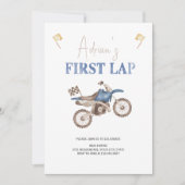 Premier LAP Blue Dirt Vélo Anniversaire Invitation (Devant)