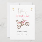 Premier LAP Pink Dirt Vélo Anniversaire Invitation (Devant)