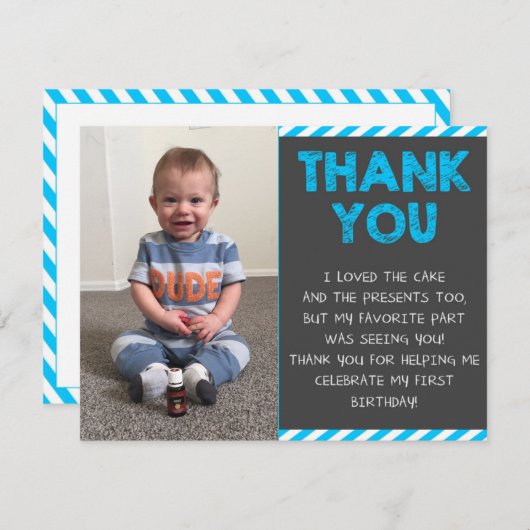 Premier Merci d'anniversaire (Devant / Derrière)