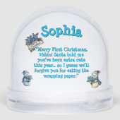 Premier message photo de Noël Globe des neiges (Arrière)