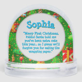 Premier message photo de Noël Globe des neiges (Arrière)