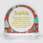 Premier message photo de Noël Globe des neiges (Arrière)