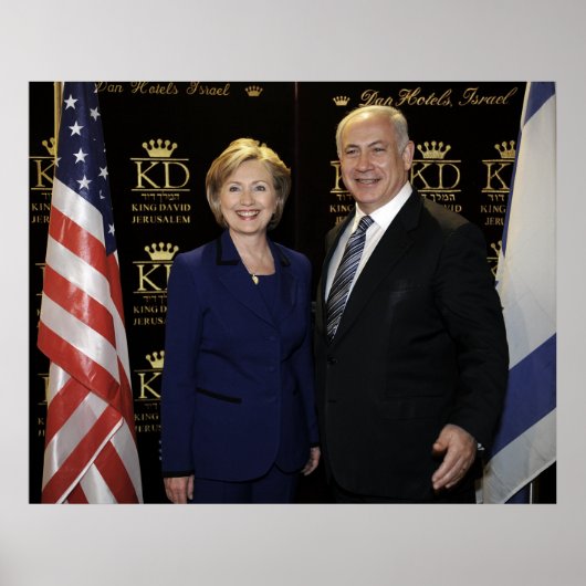 Premier Netanyahu & Hillary Clinton Poster (Voorkant)