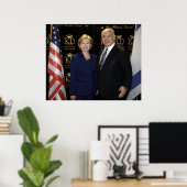 Premier Netanyahu & Hillary Clinton Poster (Thuiskantoor)
