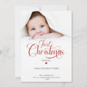 Premier Noël avec carte de vacances photo (Devant)