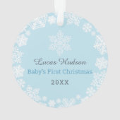 Premier Noël Baby Boy Snowflake Cadre photo (dos)