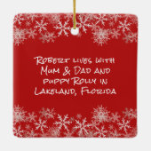 Premier Noël Bébé Garçon Ornement double face (Dos)