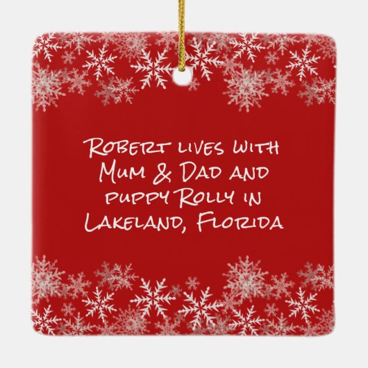 Premier Noël Bébé Garçon Ornement double face (Dos)