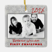 Premier Noël Bébé Garçon Ornement double face (Devant)