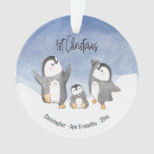 Premier Noël bébé Penguin Monogrammé (devant)