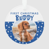 Premier Noël Blue Star Motif Chien Chien Chien Chi (dos)