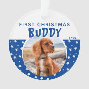 Premier Noël Blue Star Motif Chien Chien Chien Chi