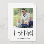 PREMIER NOEL | CARTE PHOTO DE VACANCES CHIC MODERN (Devant / Derrière)