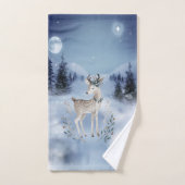 Premier Noël, Cerf de Bébé, Paysage hivernal (Serviette à main)