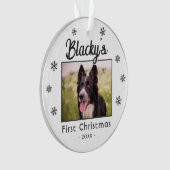 Premier Noël Chiot Nom Snowflakes Photo (devant)