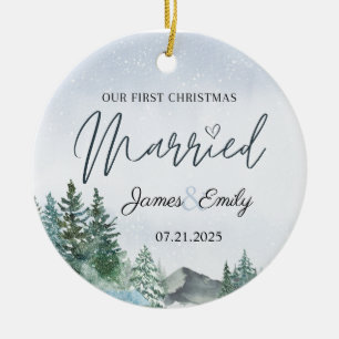 Premier Noël Comme Ornement Marié, Cadeau Mariage