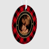 Premier Noël comme papa Rustique Rouge Plaid Photo (devant)