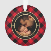 Premier Noël comme papa Rustique Rouge Plaid Photo (devant)