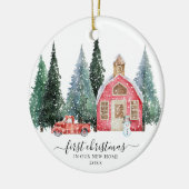 Premier Noël dans notre nouvel ornement (Gauche)