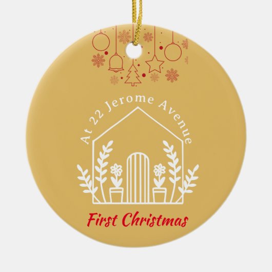 Premier Noël dans notre nouvel ornement en céramiq (Devant)