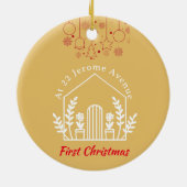Premier Noël dans notre nouvel ornement en céramiq (Dos)
