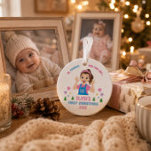 Premier Noël de bébé avec nom personnalisé