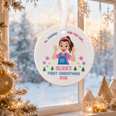 Premier Noël de bébé avec nom personnalisé