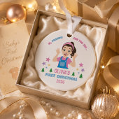 Premier Noël de bébé avec nom personnalisé
