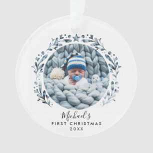 Premier Noël de bébé cadre photo découpé blanc