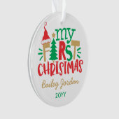 Premier Noël de bébé Cute Rouge Vert Festif (devant)