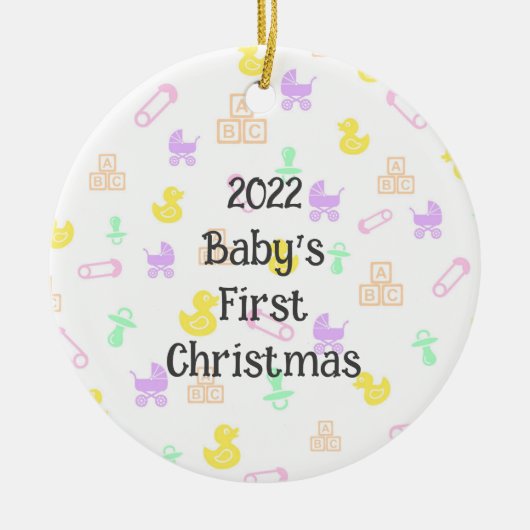 Premier Noël de bébé mignon Ornement (Devant)