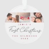 Premier Noël de bébé moderne Multi Photos Personna (dos)