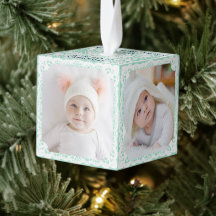 Premier Noël de bébé | Multi Photo Vert Menthe