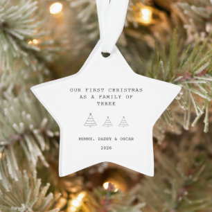 Premier Noël de bébé/Ornement étoile pour famille